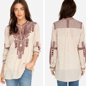 JOHNNY WAS GENE L/A MADERIN COLLAR TUNIC
